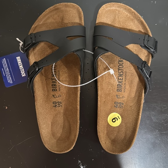 NWT Birkenstock YAO Birko-flor black sandals; women’s size 40 (9) - Picture 3 of 5